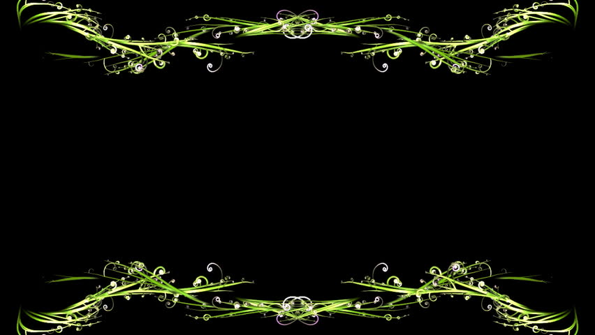 Stylish green swirls frame