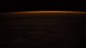 Beautiful time lapse of over the Earth from International Space Station with noise effect due to low light from Northern Pacific Ocean to Canada. Earth maps and images courtesy by NASA.