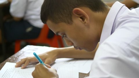 High school test  in Thailand, southeast Asia.