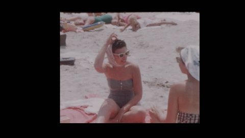 1958 couples on the beach
