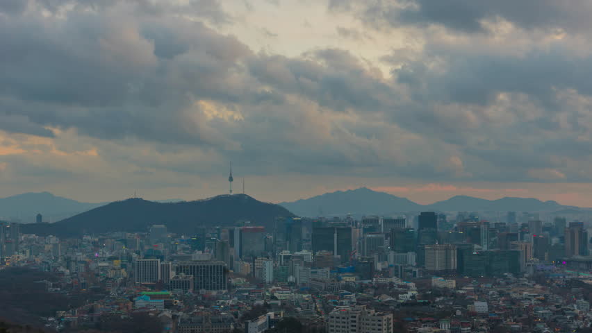 Time lapse 4k of Seoul City Skyline,South Korea.
