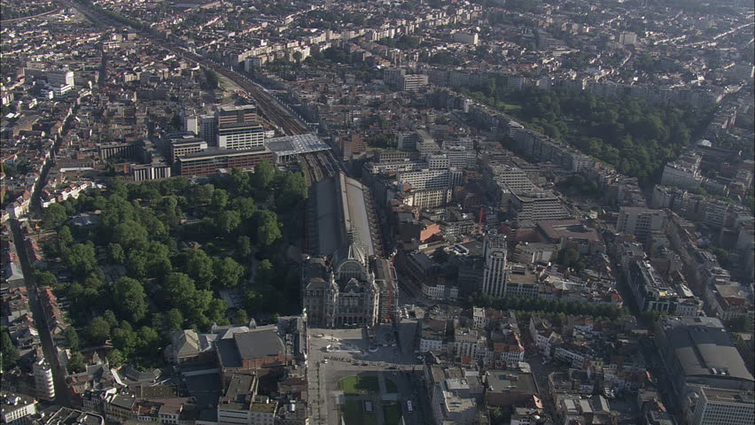 Aerial Belgium-central Station and Zoo Stock Footage Video ...