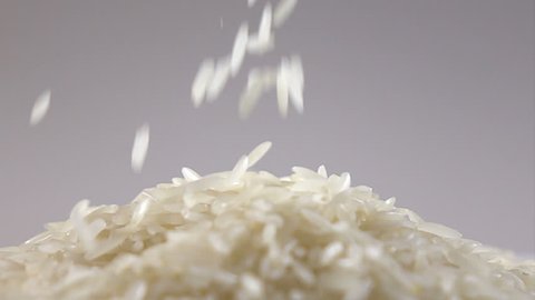 Pouring rice slow motion