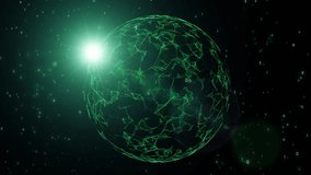 Green digital binary data around sunny globe in the abstract computer cyberspace. - Powered by Shutterstock - Get 15% off with code: PIKWIZARD15