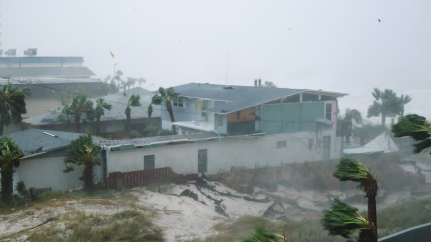 Hurricane Michael Rips Roof off House Royalty-Free Stock Footage #1023632131