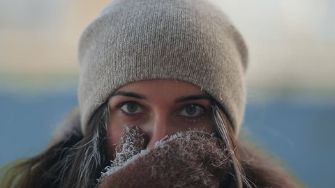 woman long dark hair mask air Stock Footage Video (100% Royalty-free ...