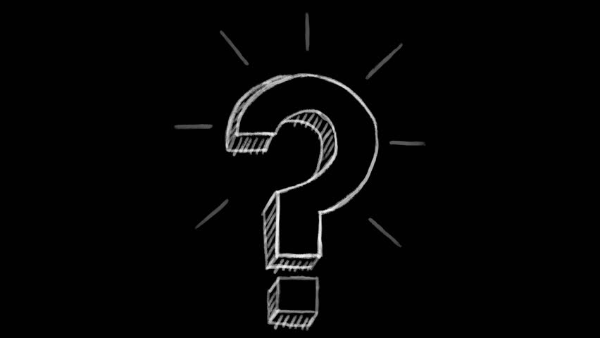 animated question mark, black chalk section, ideal for compositing, use as a mask, ideal footage to represent the idea concept Royalty-Free Stock Footage #1023635050