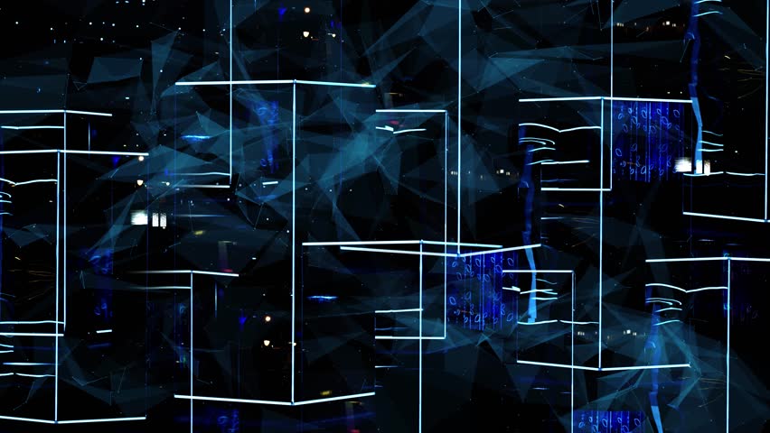 Galaxy abstraction reflection animation, shining galaxy abstract universe cosmic view.