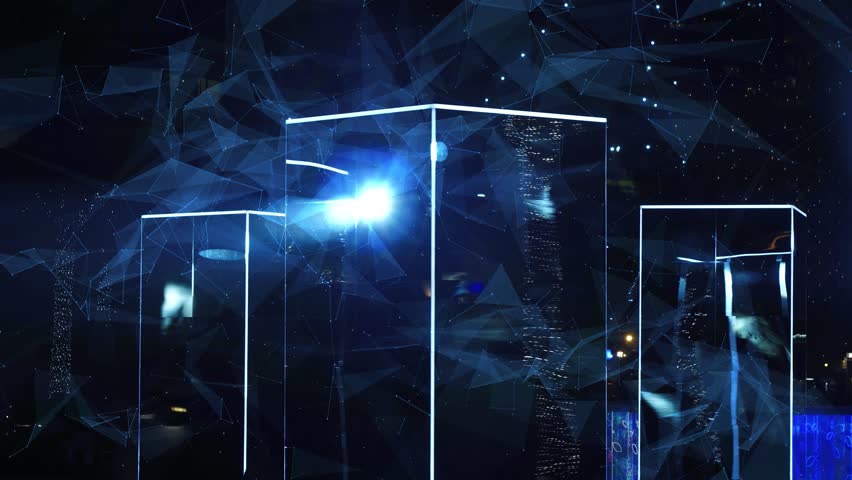 Galaxy abstraction reflection animation, shining galaxy abstract universe cosmic view.