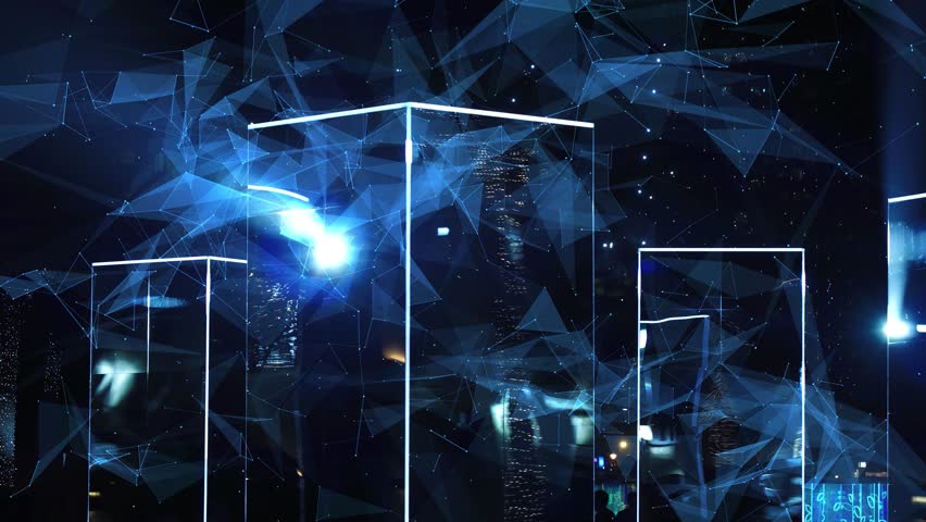 Galaxy abstraction reflection animation, shining galaxy abstract universe cosmic view.