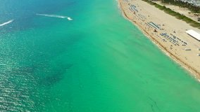 Aerial video Miami Beach summer jet ski rentals