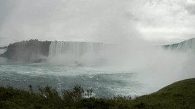 The beautiful Niagara Falls in a cloudy day at Canada