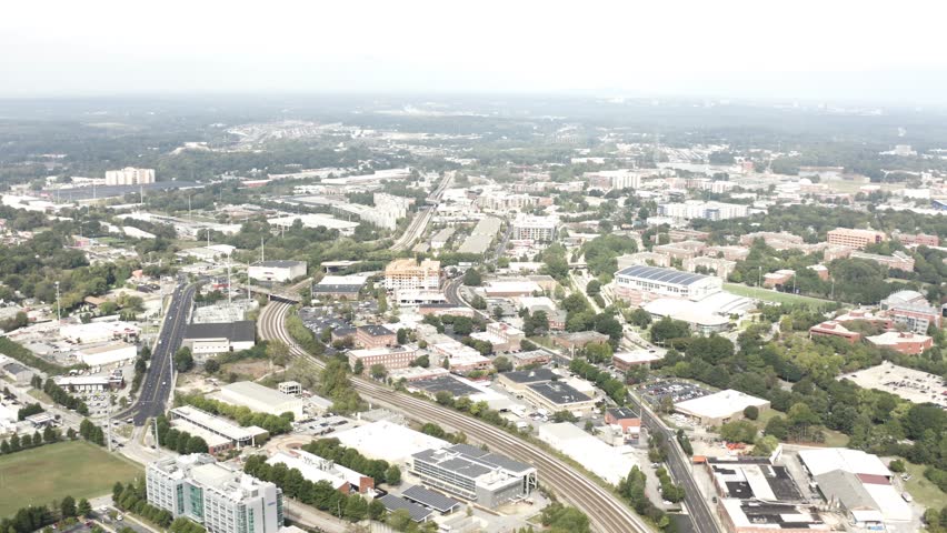 Aerial Helicopter View of Downtown Atlanta