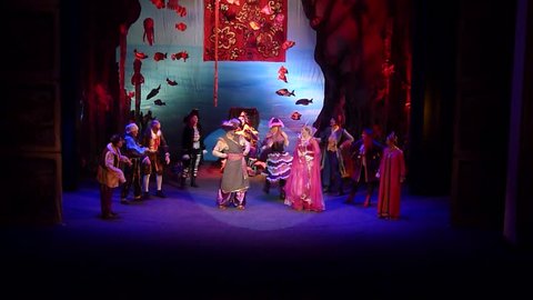 DNIPRO, UKRAINE - NOVEMBER 4, 2018: Miracle-Yudo in the underwater kingdom performed by members of the Dnipro State Drama and Comedy Theatre.