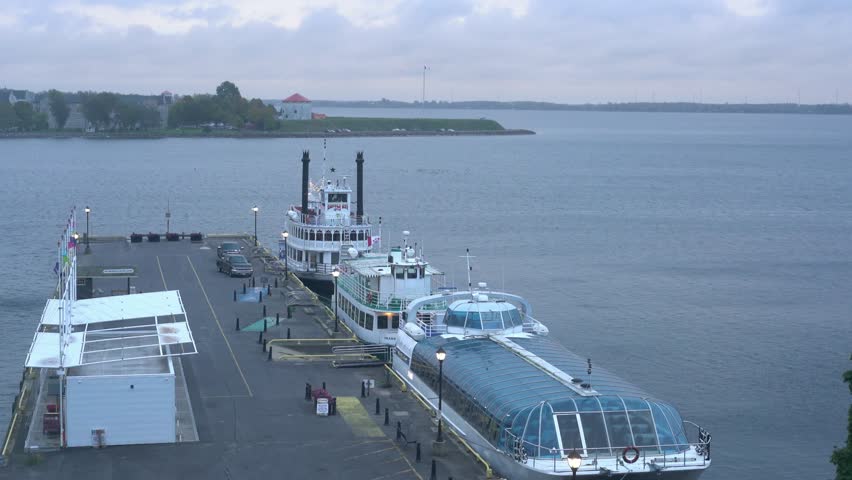 Aerial view of the Kingston city port with some ship