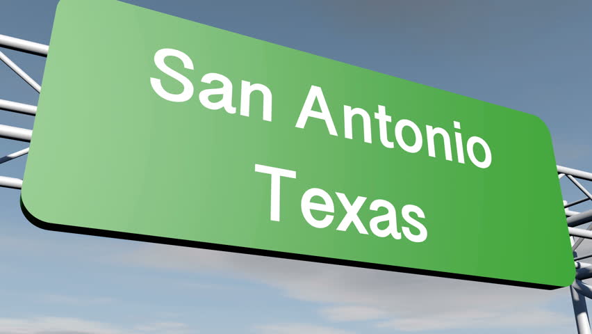 San Antonio Texas road sign animation shot