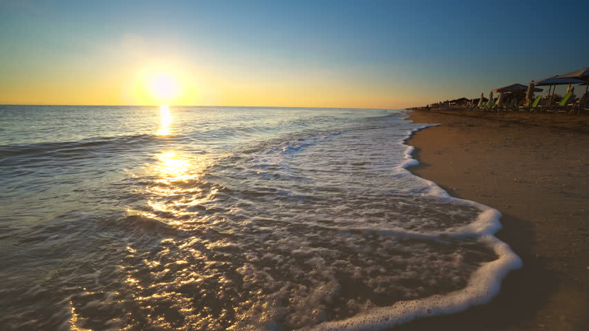 Beautiful mediterranean seascape on sunset time, background loop | Shutterstock HD Video #1023683446