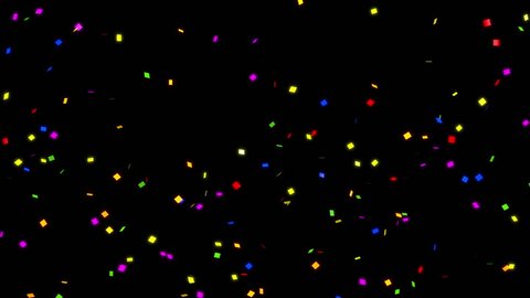 Glowing Confetti Falling rectangles With Luma Matte. Loop ready!