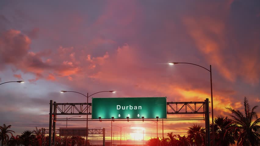 Airplane Landing Durban during a wonderful sunrise