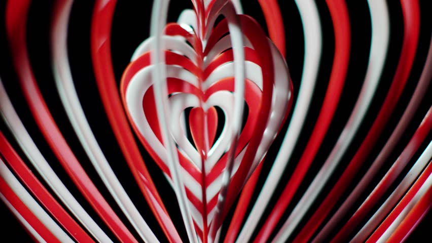 Heart Valentine's Day 3d rotate angle (360 degree) on black dark background footage for your wedding, love, romance and etc. projects.