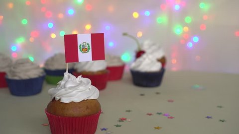 Cupcake Peru Flag Independence Day Peru Stock Footage Video (100%  Royalty-free) 1023694531 | Shutterstock