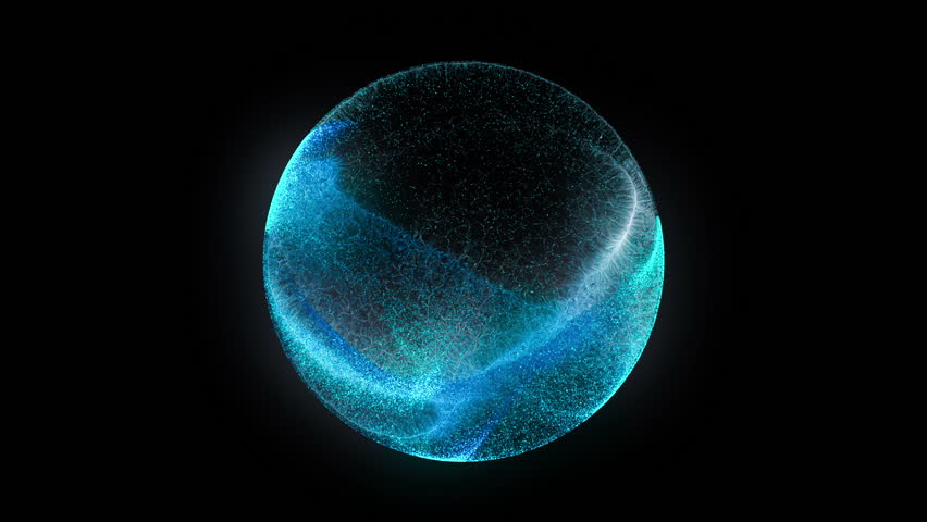 Blue particle energy sphere. Abstract technology, science, engineering and artificial intelligence motion background. 3D rendering. | Shutterstock HD Video #1023700870