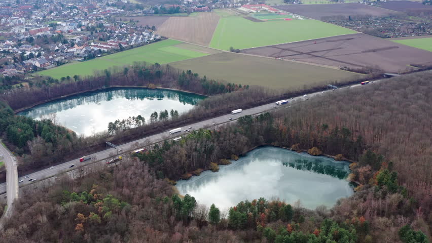 beautiful road between lakes in Cologne - Germany