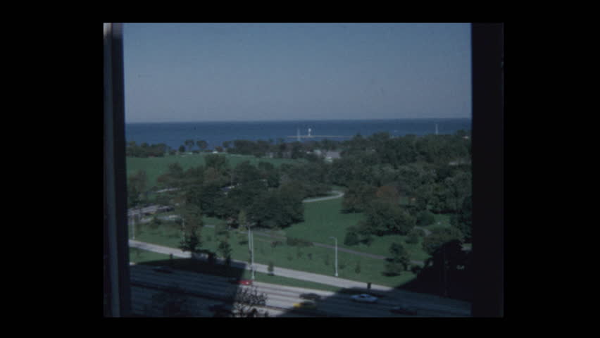 View of Lake Michigan from apartment window 1970