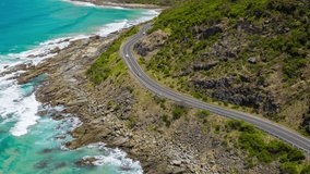 Aerial hyperlapse video of Great Ocean Road in Australia