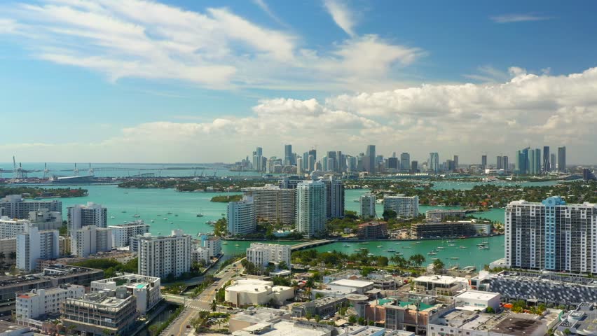 Aerials of Miami Beach condominiums summer vibes travel destination 4k Royalty-Free Stock Footage #1023725881