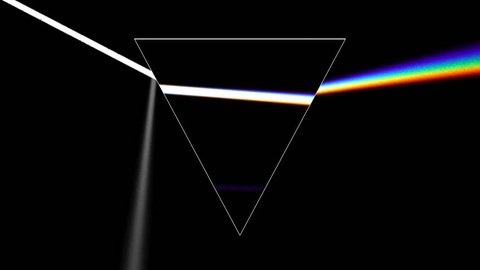 CG animation of prism separating a ray of light 4k