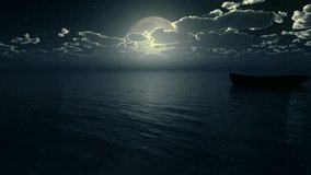 small boat full moon - Powered by Shutterstock - Get 15% off with code: PIKWIZARD15