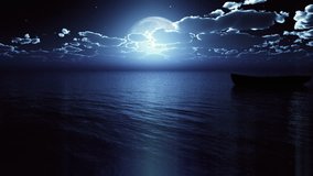 small boat full moon - Powered by Shutterstock - Get 15% off with code: PIKWIZARD15