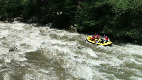 Extreme white water rafting, extreme and fun team sport
