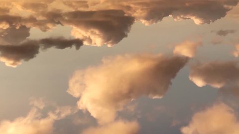 Dark evening clouds time lapse, nature dark aerial view beautiful fast motion soft, fluffy, puffy cloudscape in panorama, very nice, clear evening weather.