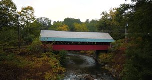 Old Covered Bridge in the Woods, Vermont Forest
