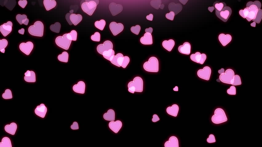 Purple Falling Hearts Against Black Stock Footage Video (100% Royalty ...