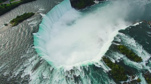 Niagara Falls by Aerial Drone, Beautiful Flying Shot Waterfalls 4K