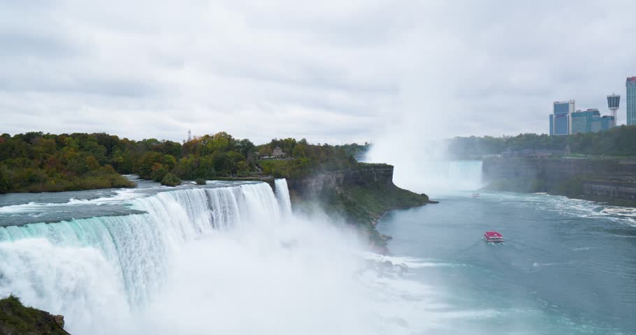 Beautiful Aerial Drone Shot of Niagara Falls, Canada New York