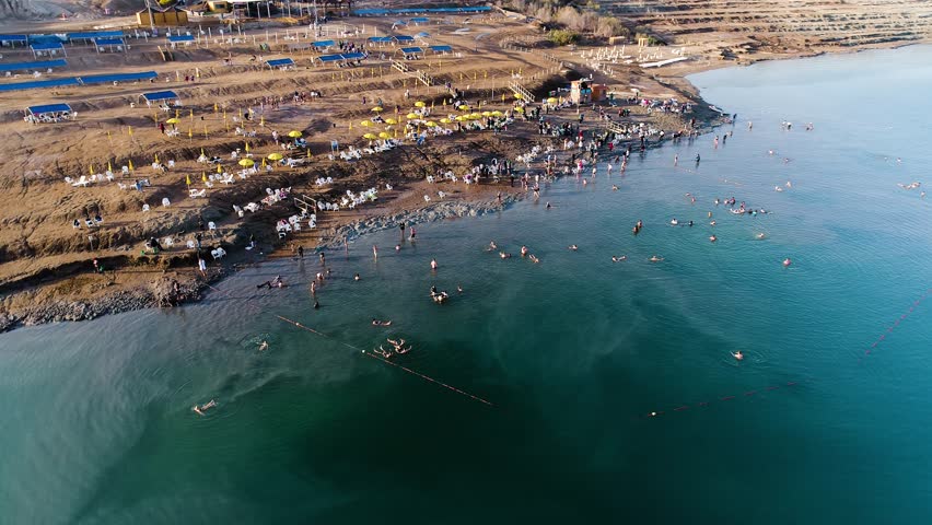 People float in the Dead Sea