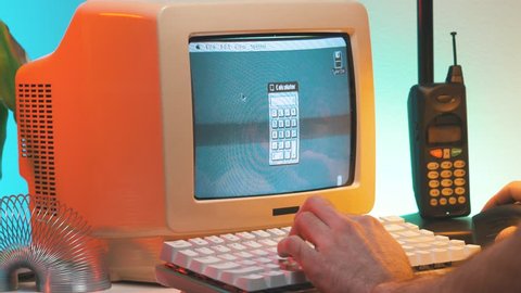 hacker 80s 90s hacking computer retro Stock Footage Video (100% Royalty ...