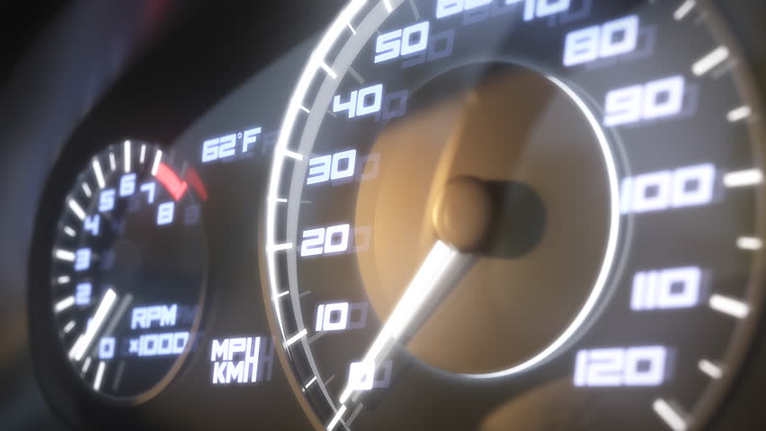 Dashboard in the car. Speedometer and moving,featuring lights leaks. Close up view. 3d rendering, animation. | Shutterstock HD Video #1023821908