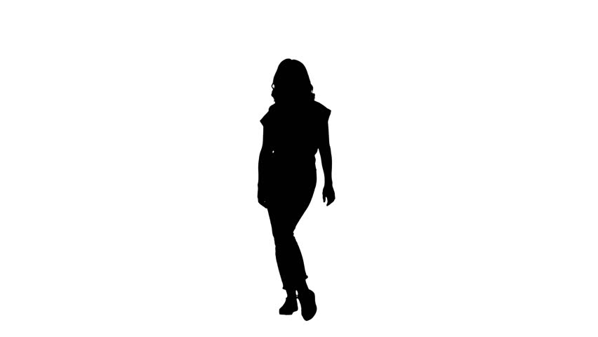 silhouette beautiful young woman looking herself Stock Footage Video ...