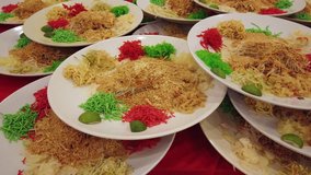 Yee Sang, a Chinese new year celebration dish 
