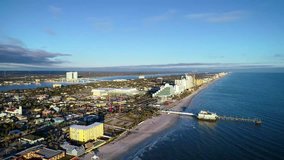 Daytona Beach, Florida, USA Aerial View of Boardwalk and Pier