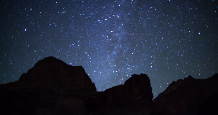 A time lapse of stars seen from inside the Grand Canyon.