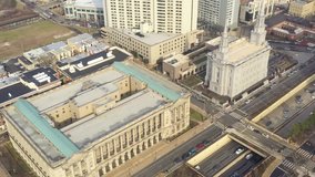 Downtown Philadelphia PA aerial panorama