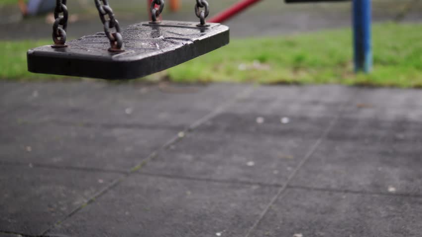 Cinematic Empty Swings In Playground, Child Abduction Concept  Royalty-Free Stock Footage #1023870832