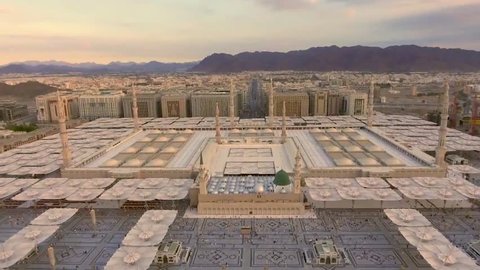 Medina Al Haram Drone Footage City Stock Footage Video (100% Royalty ...