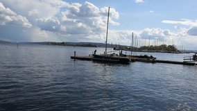 pier in lake near flam museum ,Oslo, Norway.